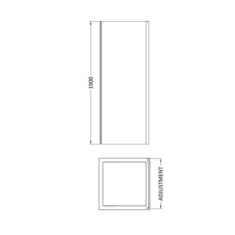 Nuie Rene 1900 X 760mm Side Panel Contemporary Brushed Brass Aluminium 1900x750x31mm