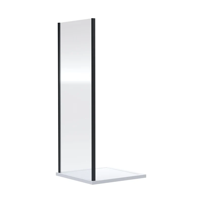 Nuie Rene 1900 X 700mm Side Panel Contemporary Matt Black Aluminium 1900x690x31mm