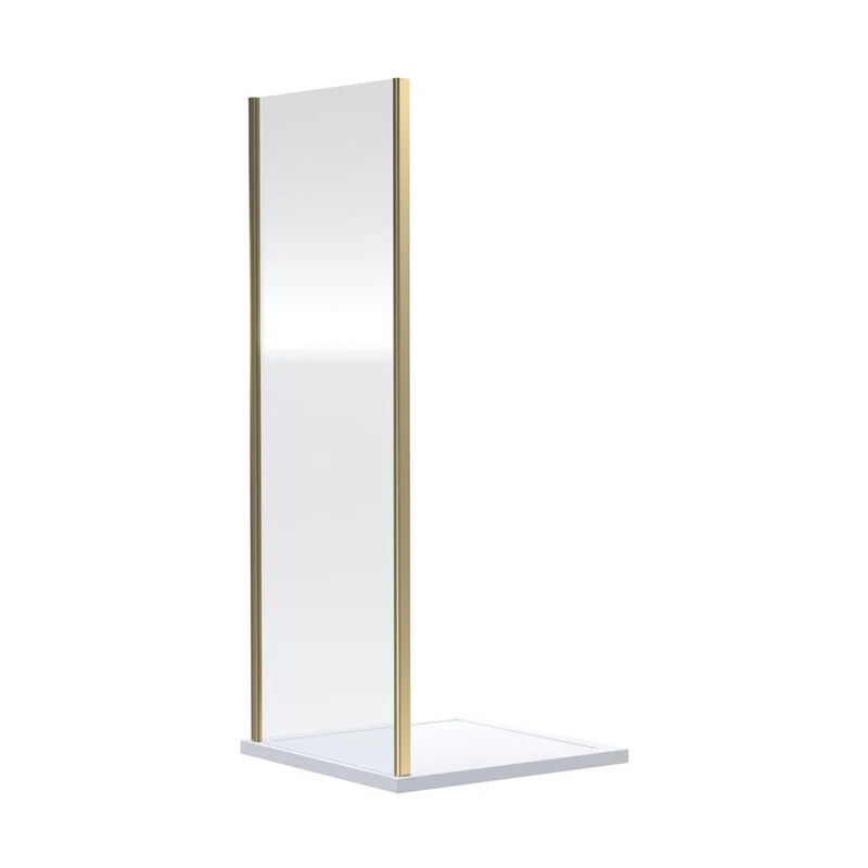 Nuie Rene 1900 X 700mm Side Panel Contemporary Brushed Brass Aluminium 1900x690x31mm