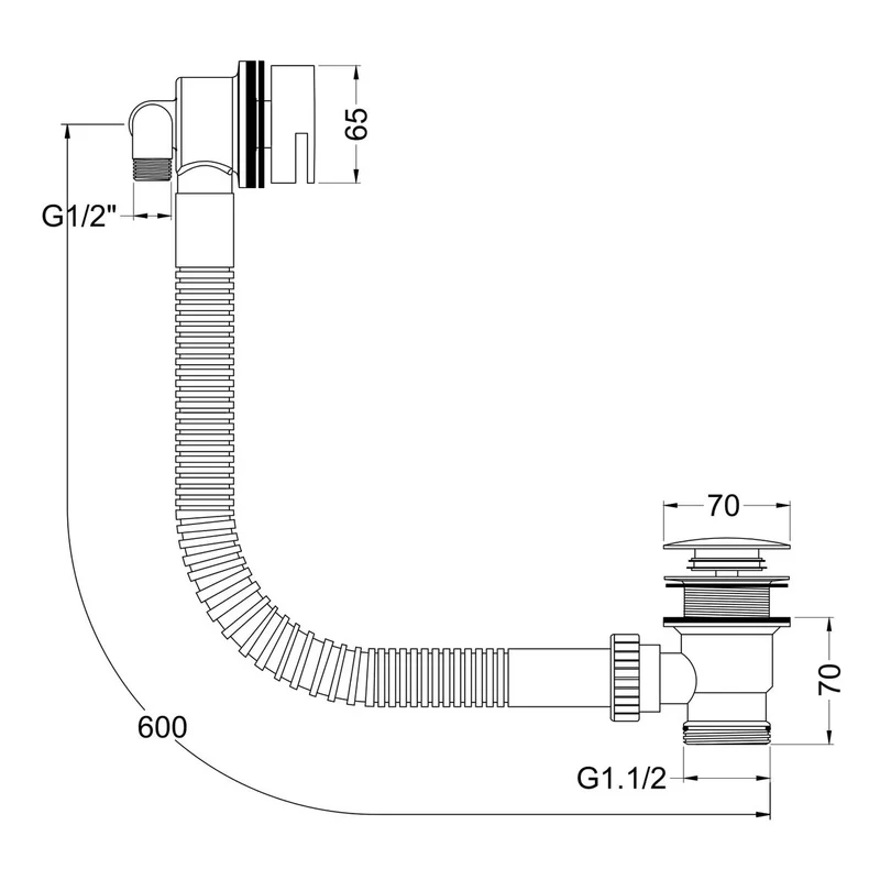 Square Bath Filler Waste