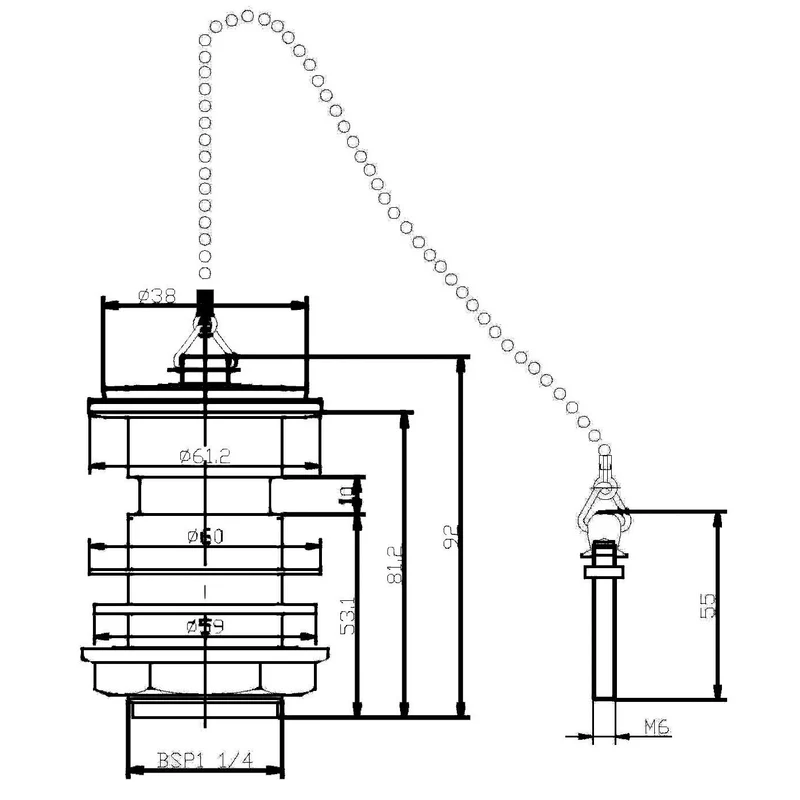 Contract Basin Plug & Ball Chain Waste