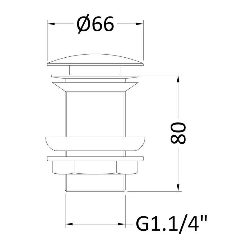 Unslotted Push Open Basin Waste