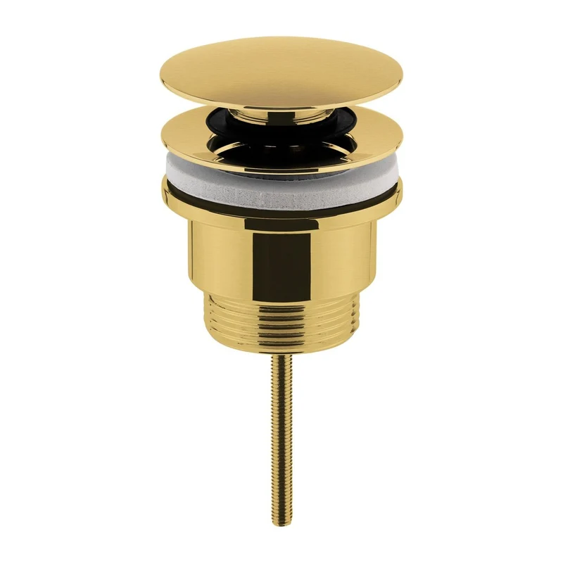 Universal Brushed Brass Push Open Basin Waste