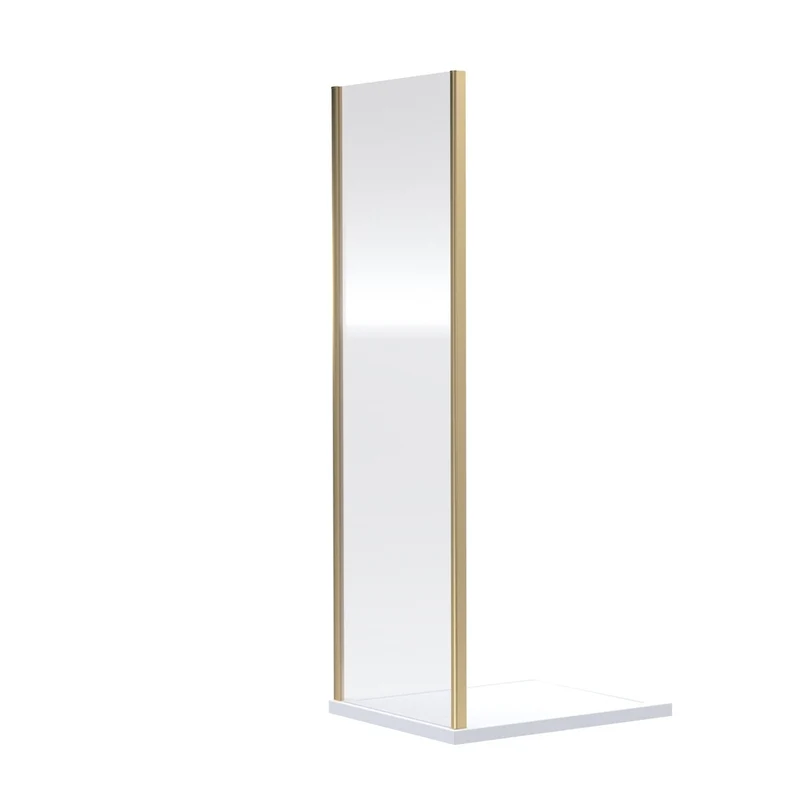 Nuie Rene 1900 X 1000mm Side Panel Contemporary Brushed Brass Aluminium 1900x990x31mm
