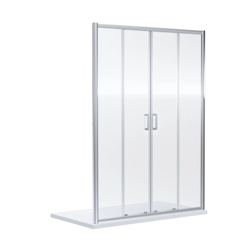 Nuie Rene 1900 X 1400mm Double Sliding Shower Door Contemporary Chrome Aluminium 1900x1390x44mm
