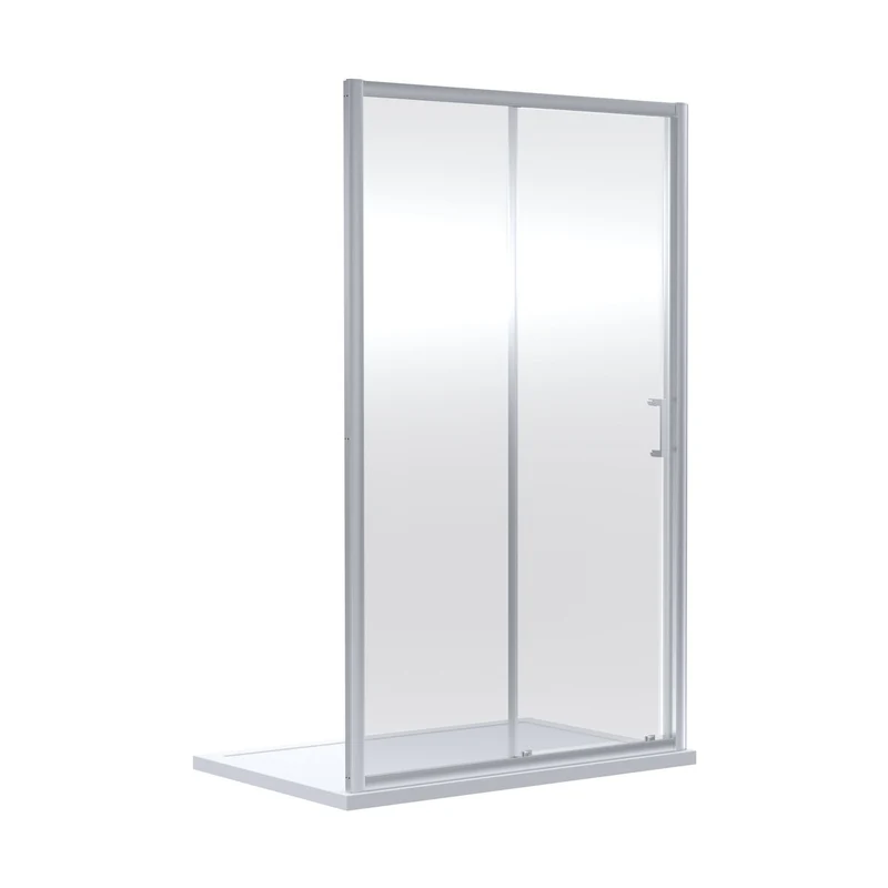 Nuie Rene 1900 X 1600mm Sliding Shower Door Contemporary Chrome Aluminium 1900x1590x44mm