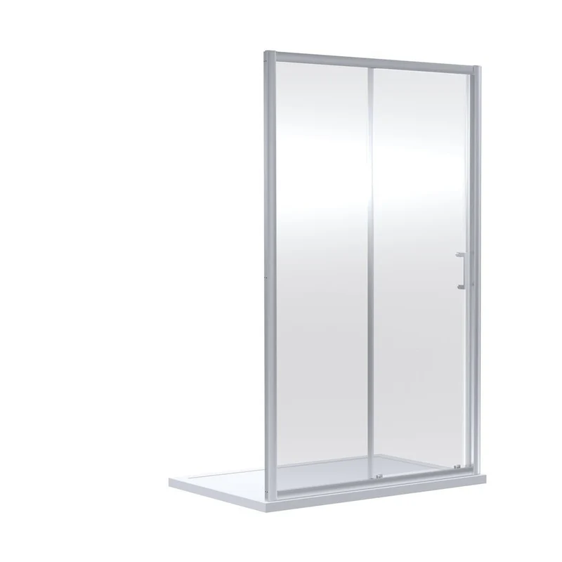 Nuie Rene 1900 X 1500mm Sliding Shower Door Contemporary Chrome Aluminium 1900x1490x44mm