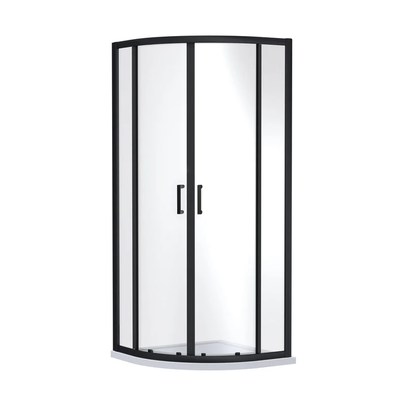 Nuie Rene 1900 X 800 X 800mm Quandrant Shower Enclosure Contemporary Matt Black Aluminium 1900x780x780mm