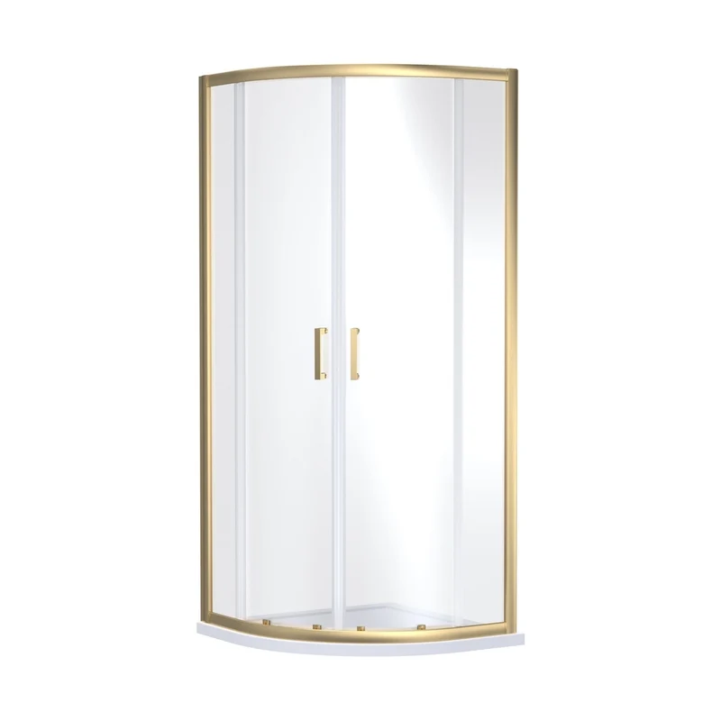 Nuie Rene 1900 X 800 X 800mm Quandrant Shower Enclosure Contemporary Brushed Brass Aluminium 1900x780x780mm
