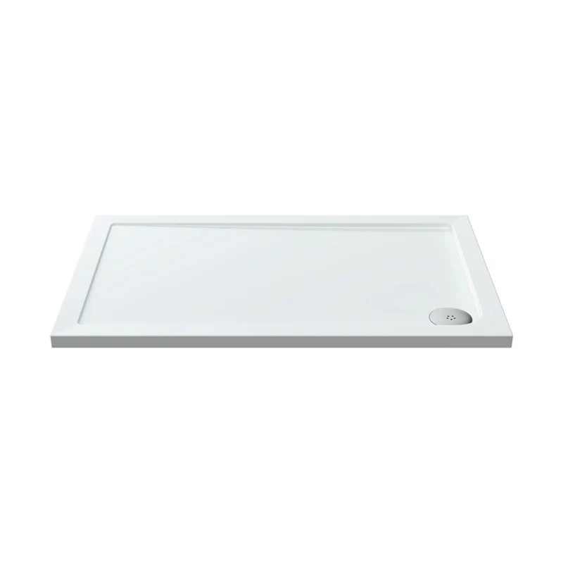 Nuie Rectangular Trays Rectangular Shower Tray 1200 X 760mm Contemporary White Acrylic Capped ABS Caco3 And Pu