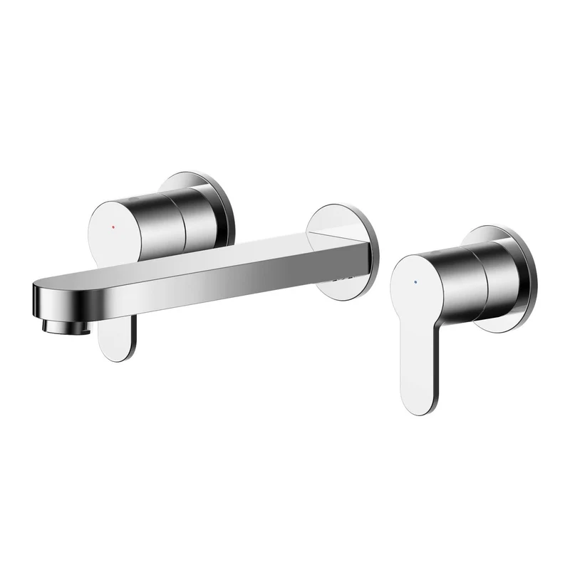 Lana Chrome 3 Hole Wall Mounted Basin Mixer Tap