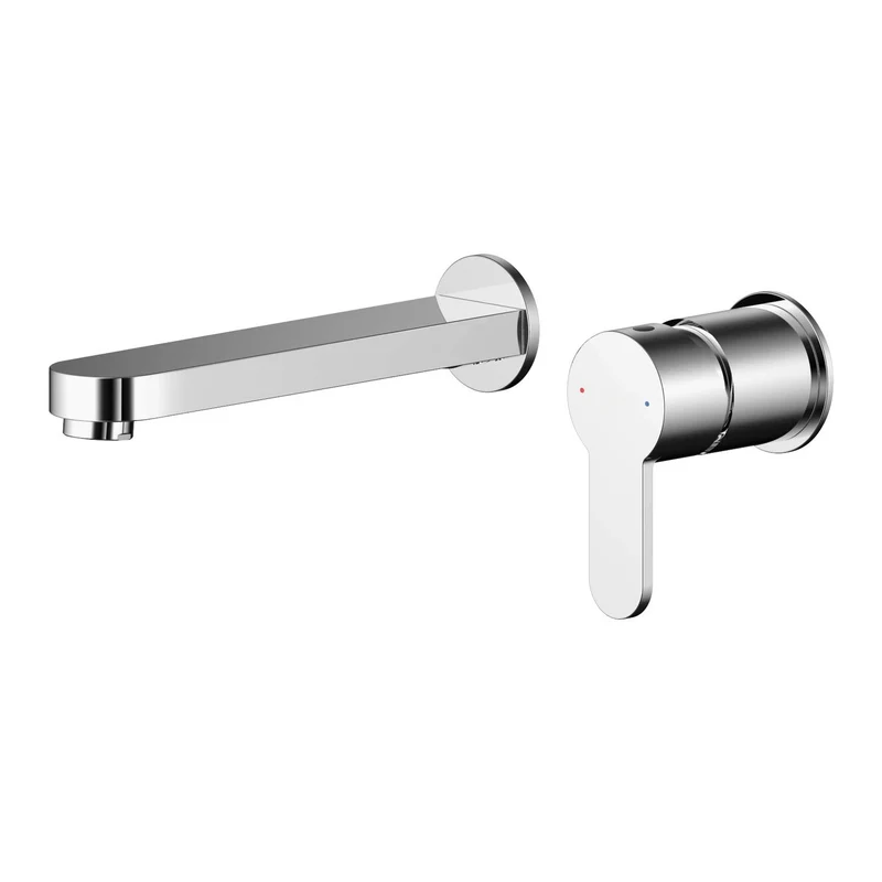 Lana Chrome 2 Hole Wall Mounted Basin Mixer Tap