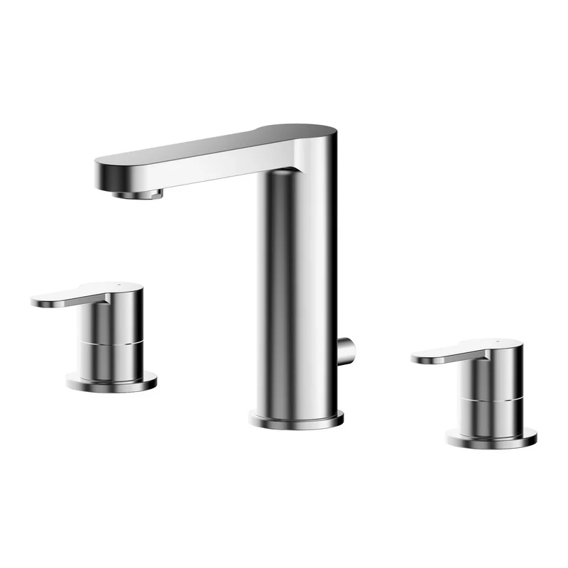 Lana Chrome 3 Hole Basin Mixer Tap With Pop Up Waste