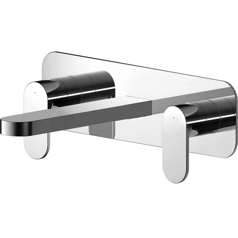 Capri Chrome 3 Hole Wall Mounted Basin Mixer With Plate