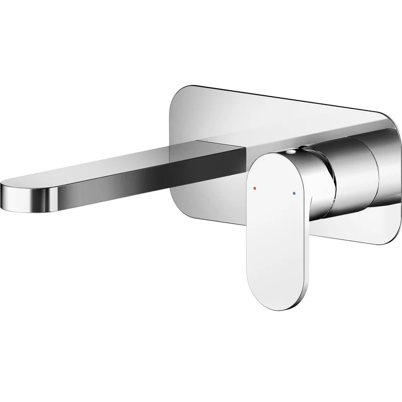 Capri Chrome 2 Hole Wall Mounted Basin Mixer With Plate