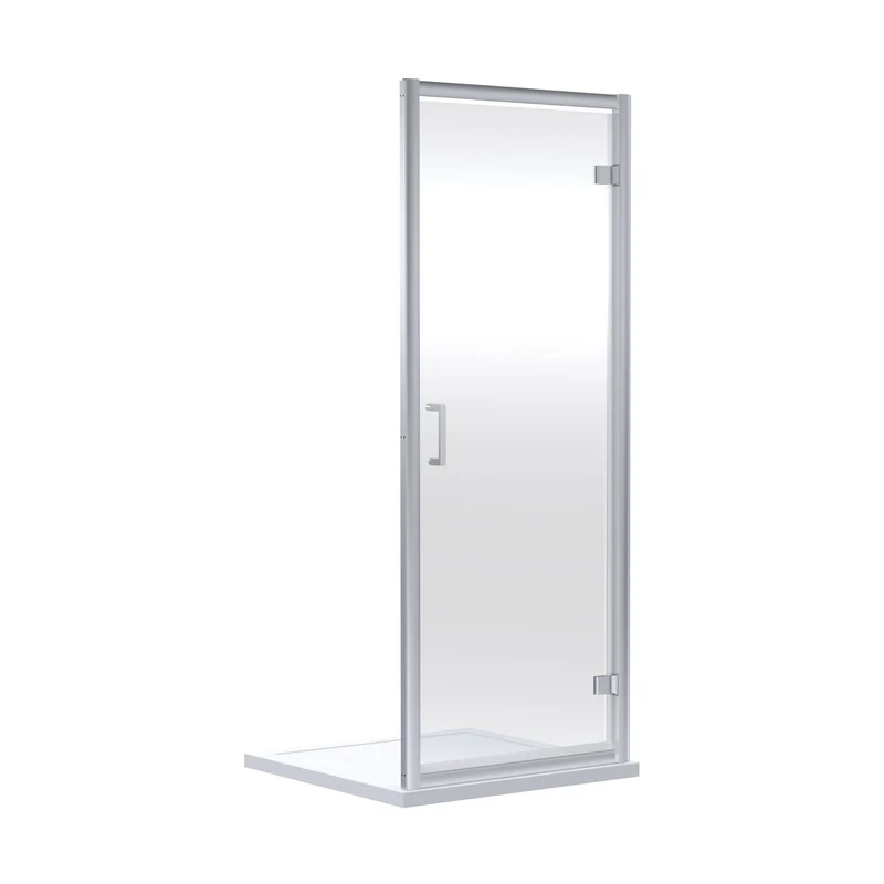 Nuie Rene 1900 X 900mm Hinged Shower Door Contemporary Chrome Aluminium 1900x890x44mm