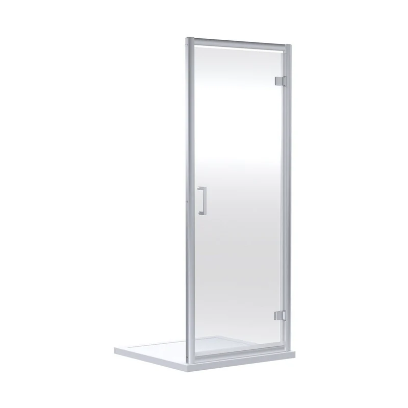 Nuie Rene 1900 X 700mm Hinged Shower Door Contemporary Chrome Aluminium 1900x690x44mm