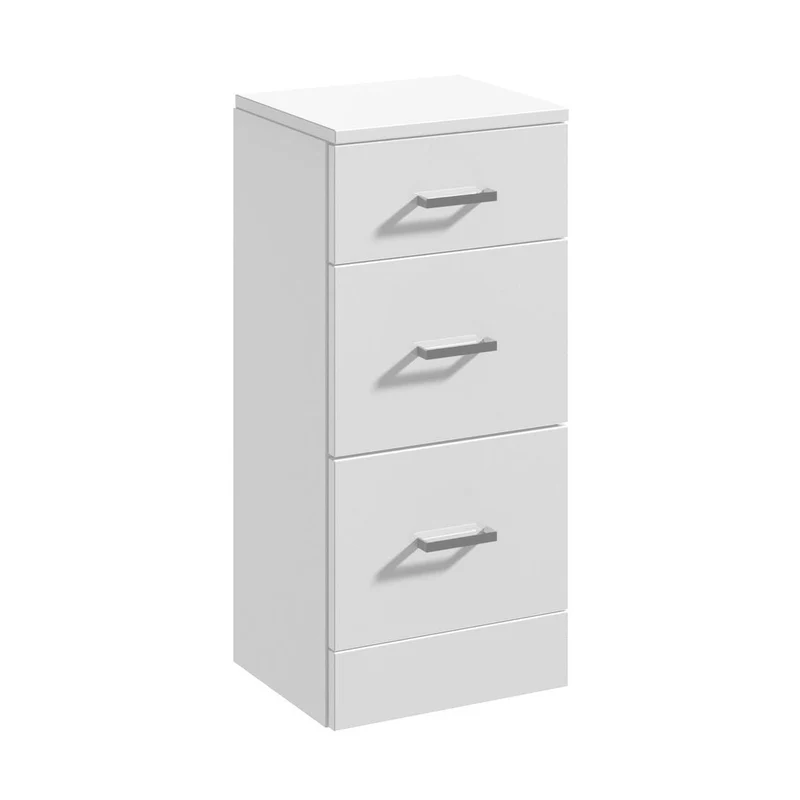 Nuie Mayford 3 Drawer Unit Contemporary Gloss White MFC Painted Gloss 766x350x330mm