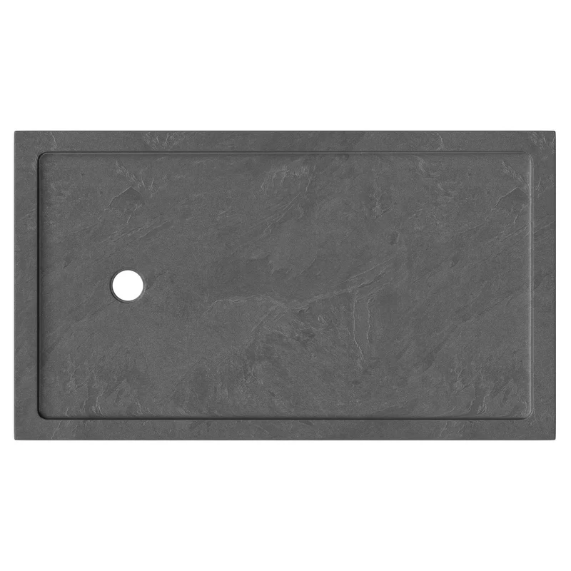 Slate Effect Stone Resin Rectangular Shower Tray 1700 x 700mm With End Waste