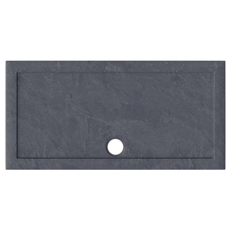 Slate Effect Stone Resin Rectangular Shower Tray & Waste 1500 x 800mm
