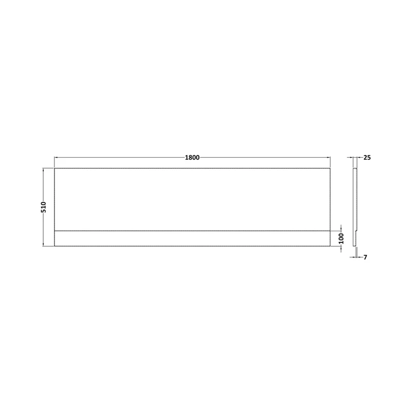Nuie Acrylic Front Panel (1800mm) Contemporary European White 510x1800x25mm