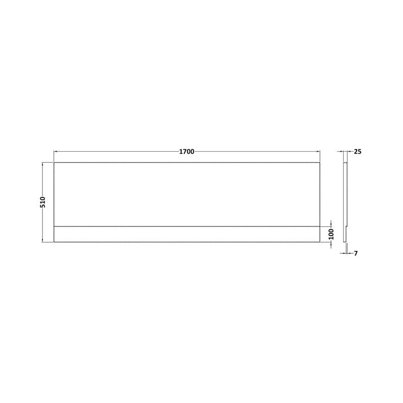 Nuie Acrylic Front Panel (1700mm) Contemporary European White 510x1700x25mm