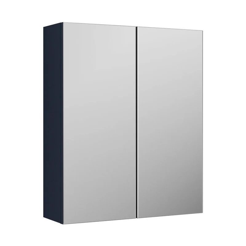 Nuie Arno 600mm Mirror Unit (50/50) Contemporary Midnight Blue MFC Painted Matt 715x600x182mm
