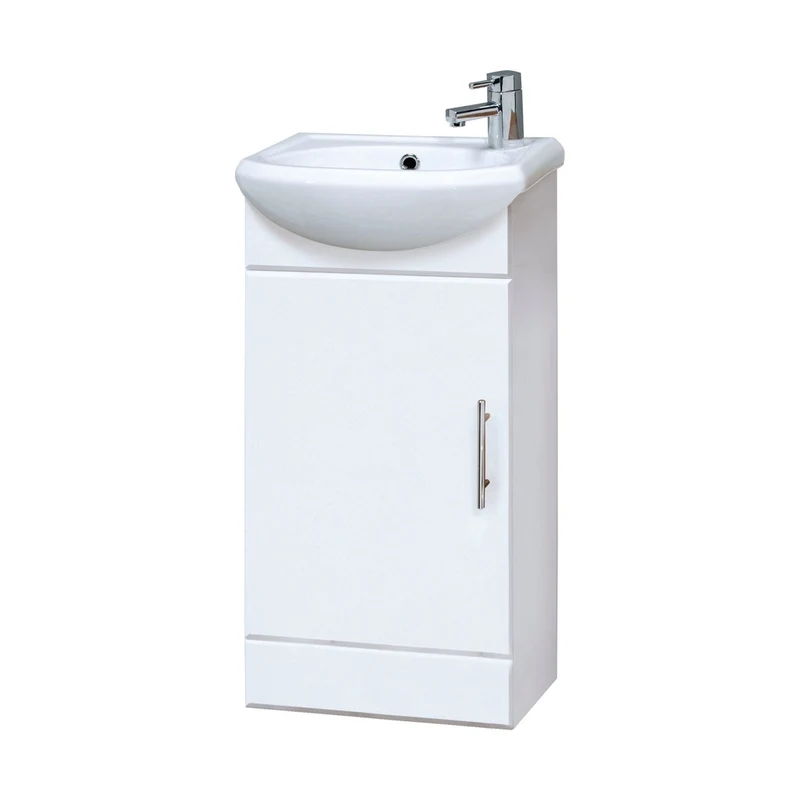 Nuie Mayford 420mm Cabinet & Basin Contemporary White MFC Painted Gloss 780x400x200mm