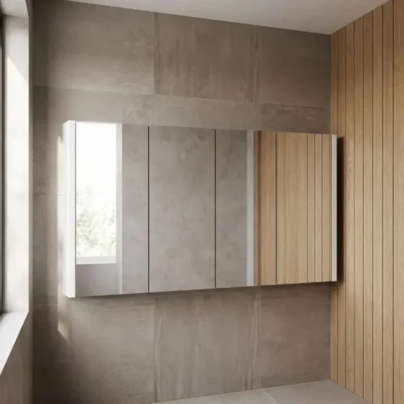 Nuie Eden 1200mm Mirror Cabinet Contemporary Gloss White MFC Painted Gloss 650x1180x110mm