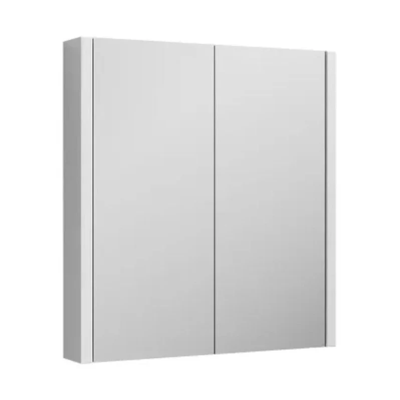 Nuie Eden 600mm Mirror Cabinet Contemporary Gloss White MFC Painted Gloss 650x617x110mm