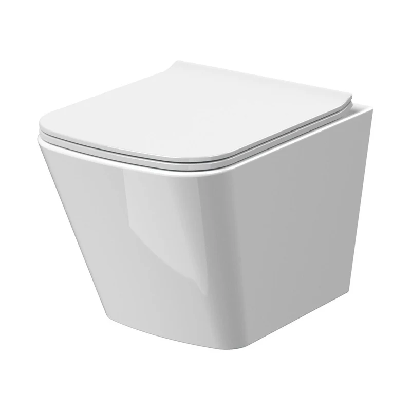 Nuie Ava Wall Hung Pan & Soft Close Seat Contemporary White Vitreous China 363x350x480mm