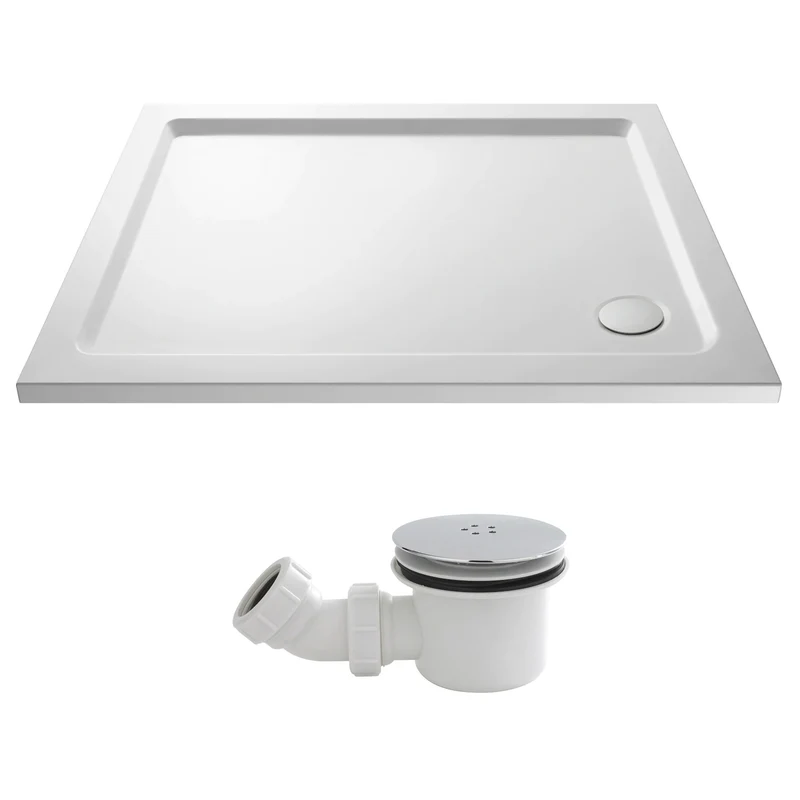 Stone Resin 40mm Rectangular Shower Tray & Waste 1000 x 900mm