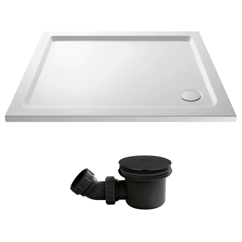 Stone Resin 40mm Rectangular Shower Tray & Waste 1000 x 900mm