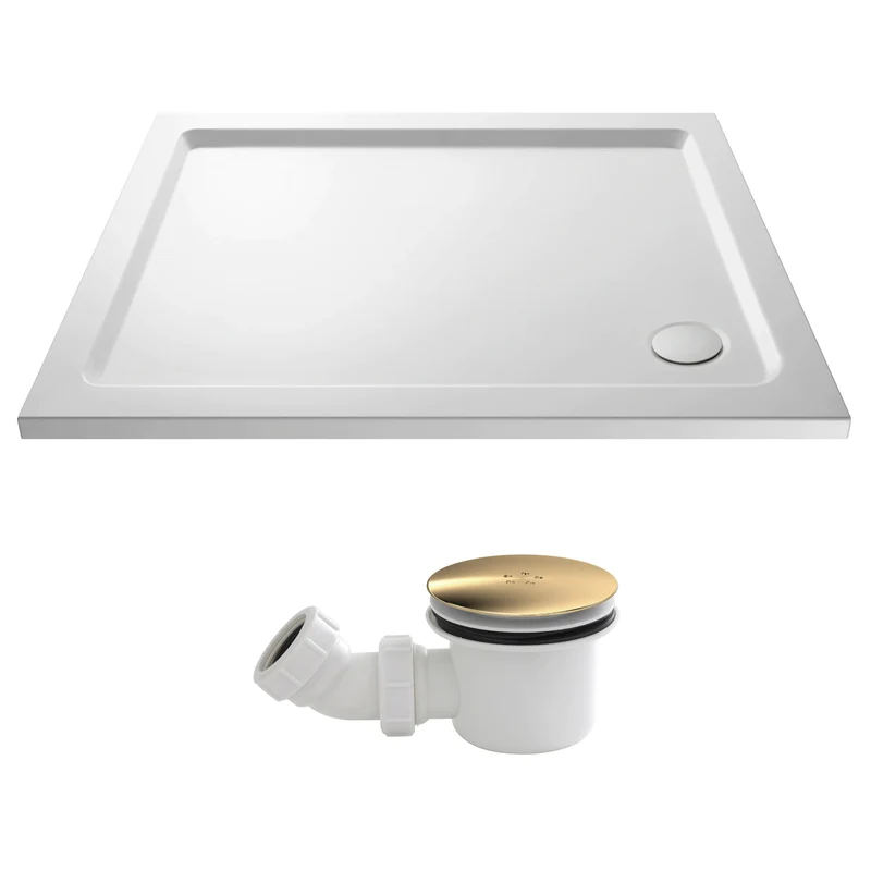 Stone Resin 40mm Rectangular Shower Tray & Waste 1000 x 900mm