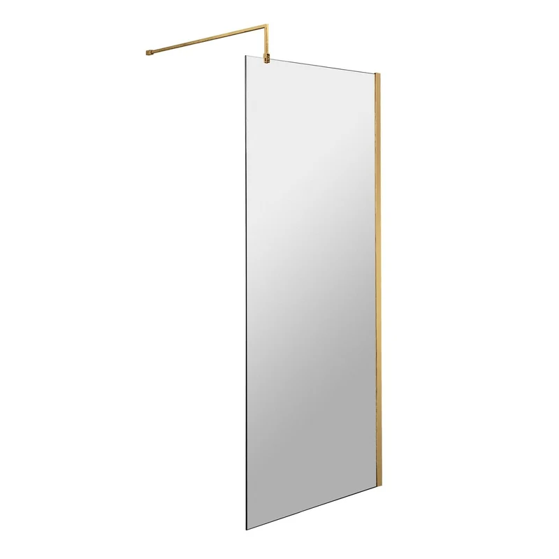 Vista 8mm Brushed Brass Walk-In Shower Screen - 1850mm