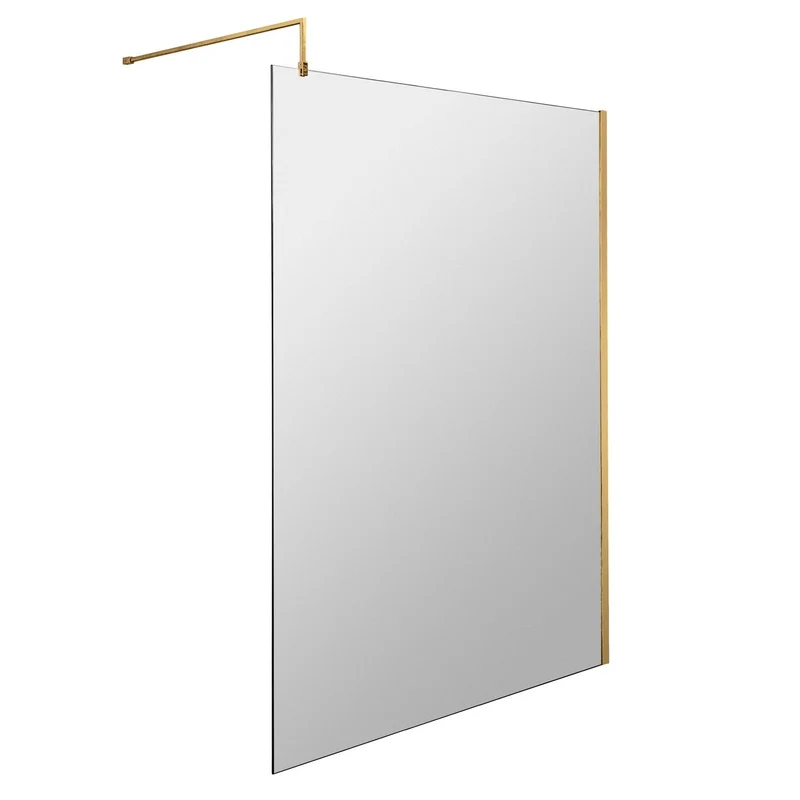 Vista 8mm Brushed Brass Walk-In Shower Screen - 1850mm