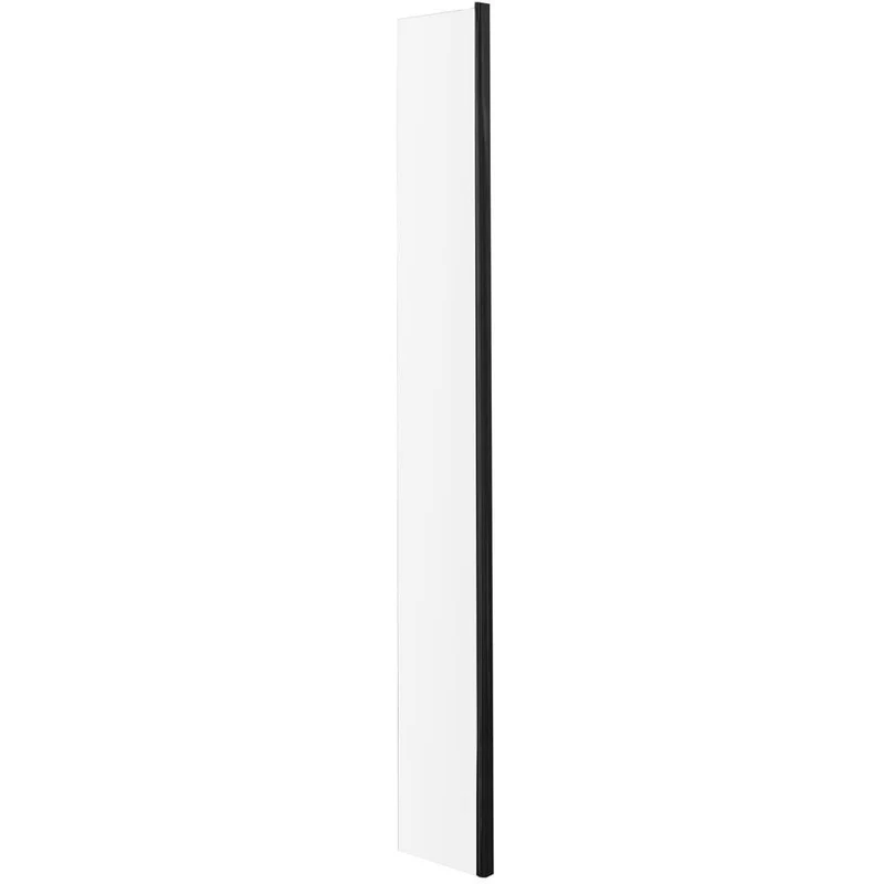 Vista 8mm Matt Black Walk-In Shower Screen With Fixed Return Panel - 1850mm
