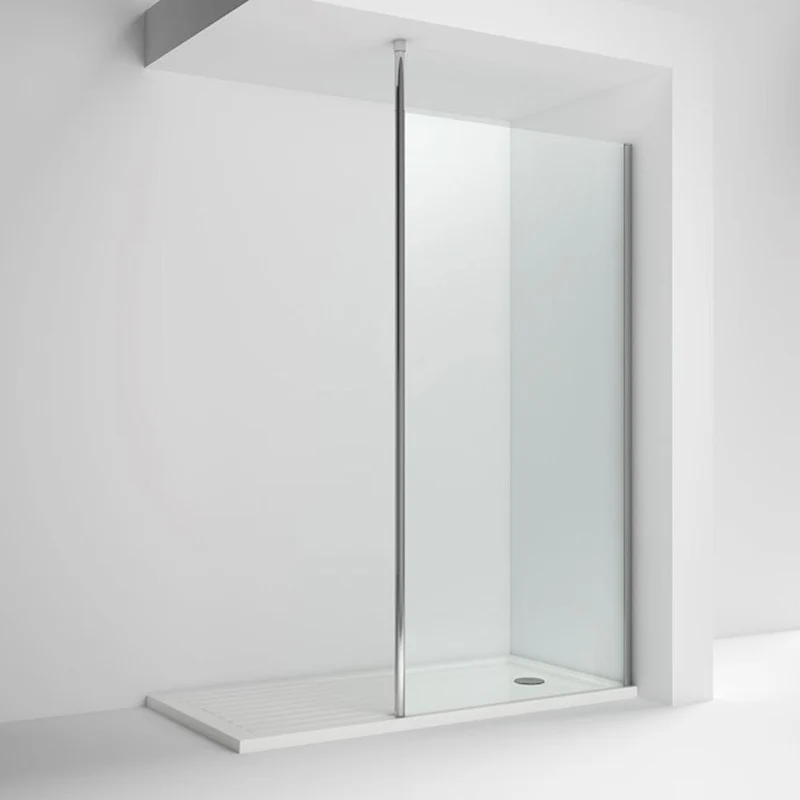 Vista 8mm Chrome Walk-In Shower Screen With Ceiling Post - 1850mm