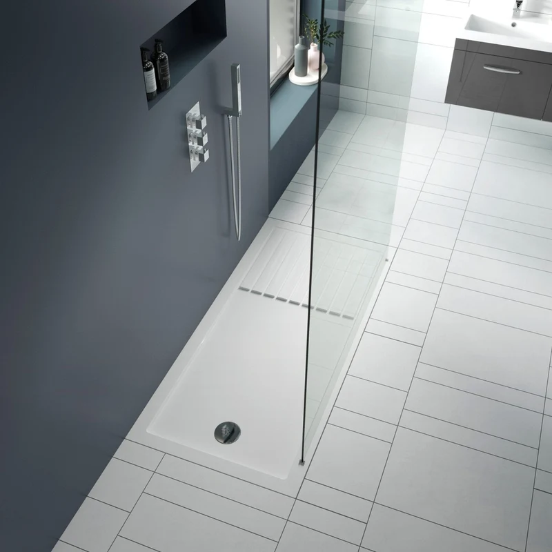 Nuie Wetroom Trays Rectangular Walk-in Shower Tray 1700 X 800 Contemporary White Acrylic Capped ABS Caco3 And Pu