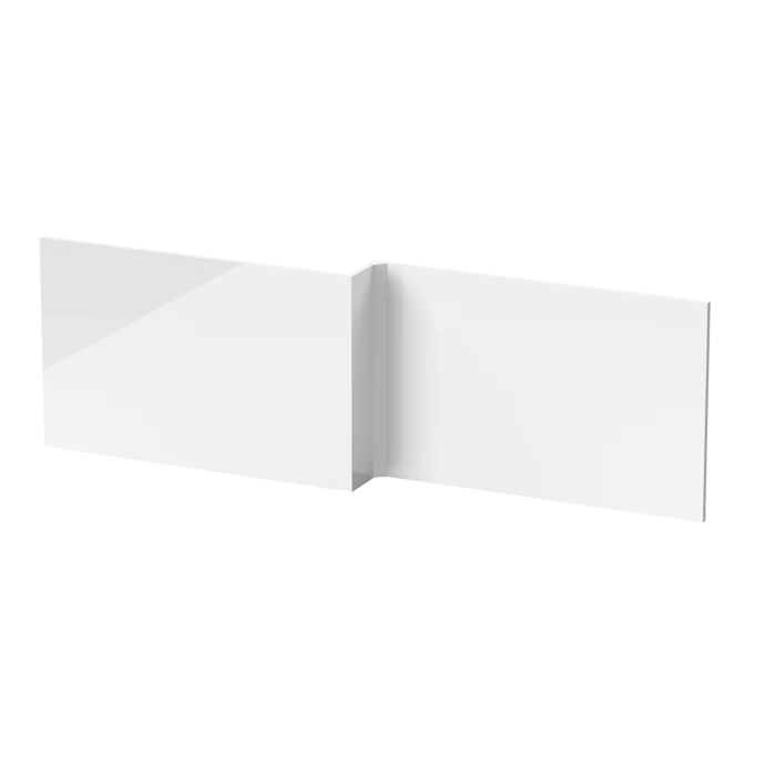 Cape Wooden L Shape Shower Bath Front Panel 1700mm - Gloss White