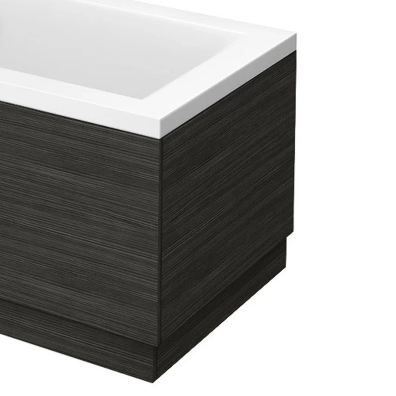 Cape Wooden Bath End Panel - Charcoal Black