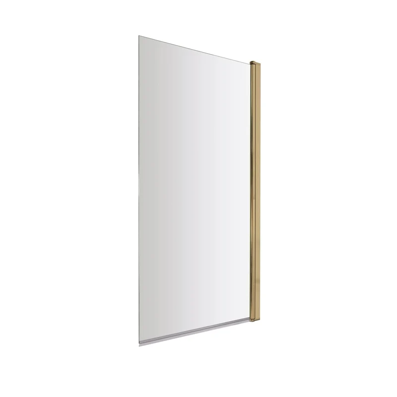 Nuie Square Bath Screen Contemporary Brushed Brass Aluminium 1430x790x24mm