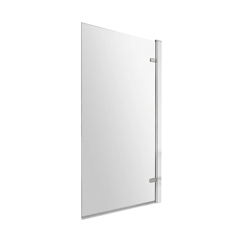 Nuie Bath Screens Square Hinged Bath Screen - 8mm Traditional Chrome Aluminium 1520x830x24mm