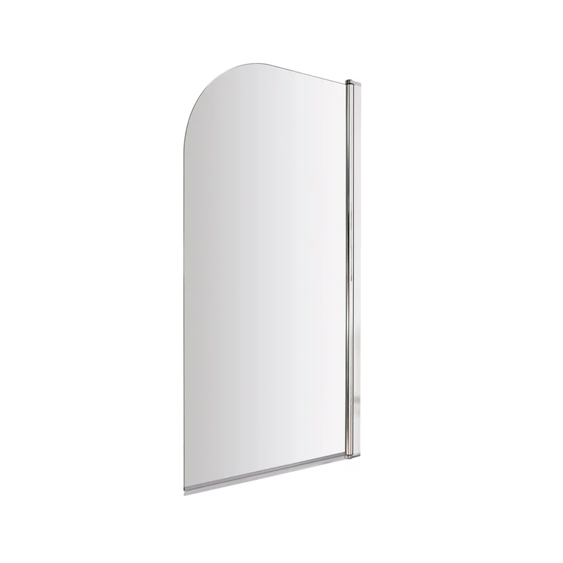 Nuie Bath Screens Round Bath Screen Contemporary Chrome Aluminium 1430x790x24mm