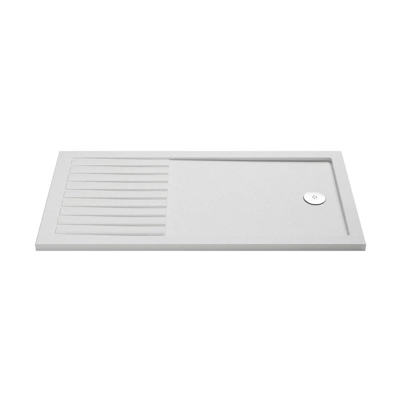 Nuie Wetroom Trays Slip Resistant Rectangular Walk-in Shower Tray 1600 X 800mm Contemporary White Acrylic Capped ABS Caco3 And Pu