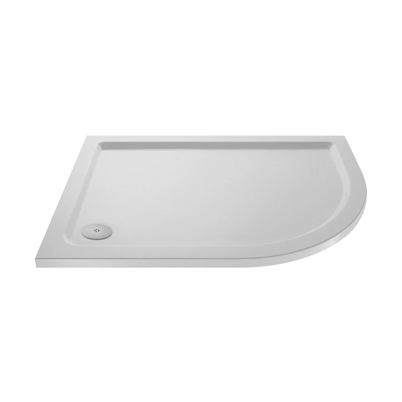 Nuie Offset Quadrant Trays Slip Resistant Offset Quadrant Shower Tray Rh 900 X 760mm Contemporary European White Acrylic Capped ABS Caco3 And Pu