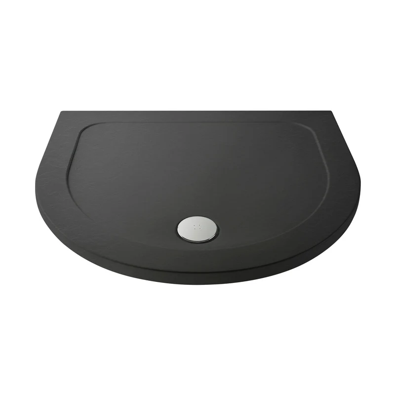 Nuie D Shape Trays D Shaped Shower Tray Contemporary Grey Slate Acrylic Capped ABS Caco3 And Pu