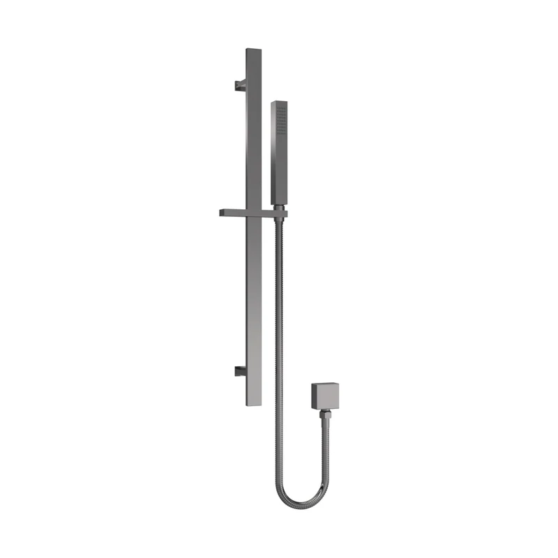 Nuie Square Slider Rail Kit With Ebow Contemporary Brushed Pewter Brass 685x129x65mm
