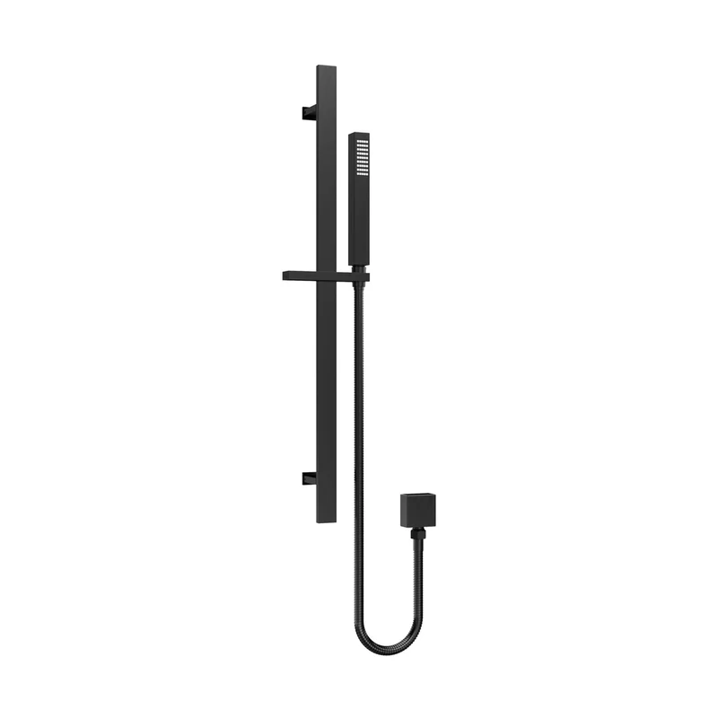 Nuie Slide Rail Kit Contemporary Matt Black Brass ABS 685x129x65mm