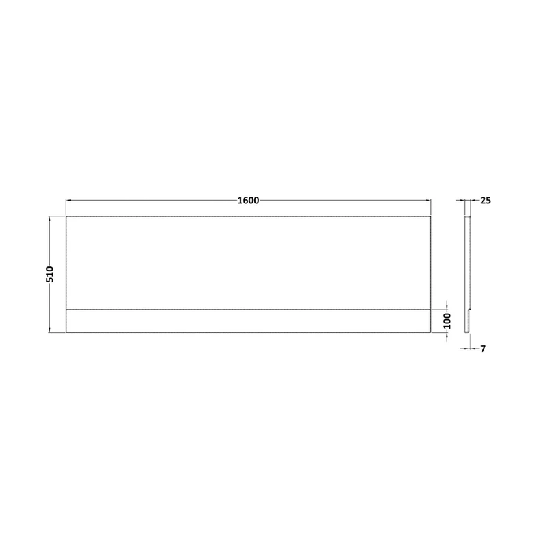 Nuie Acrylic Front Panel (1600mm) Contemporary European White 510x1600x25mm